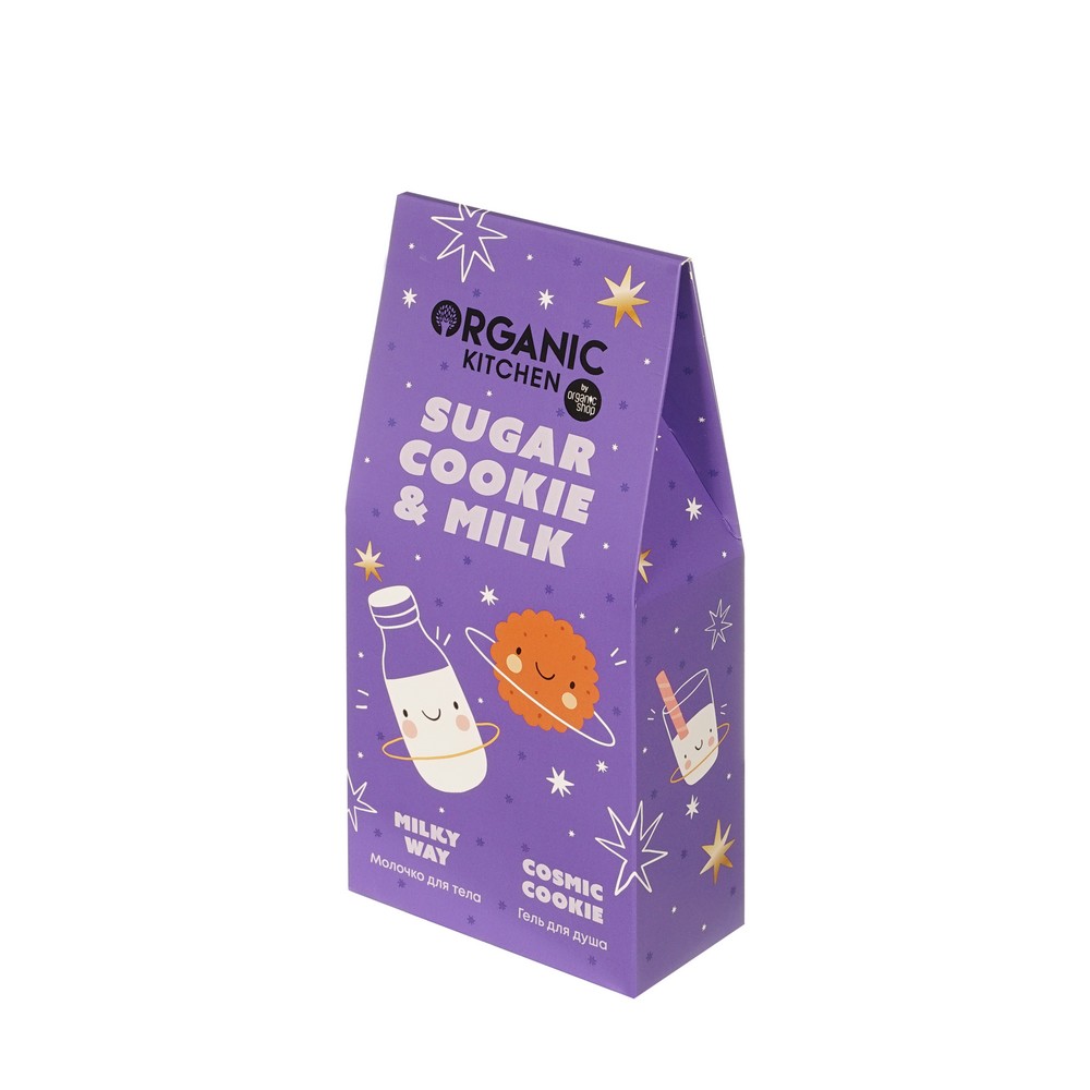 Женский подарочный набор Organic Kitchen Sugar Cookie & Milk ( гель для душа 170мл + молочко для тела 170мл ). Фото 2.
