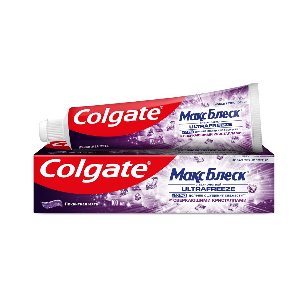 Зубная паста Colgate Макс Блеск со сверкающими кристаллами 100мл. Фото 1.