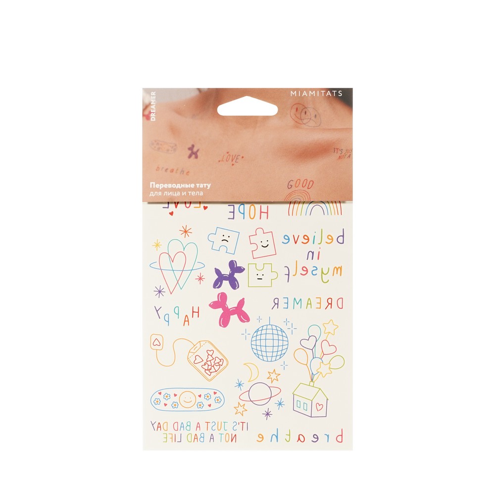 Переводные Тату для лица и тела Miamitats Dreamer. Фото 1.