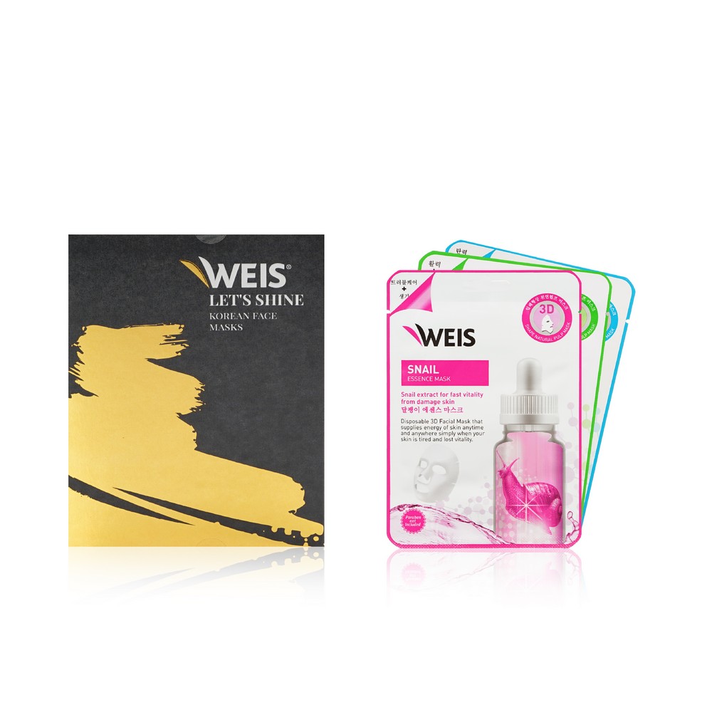 Женский подарочный набор WEIS ( маска для лица с гиалуроновой кислотой 23г + маска для лица с экстрактом зеленого чая 23г + маска для лица с экстрактом секрета улитки 23г ). Фото 1.