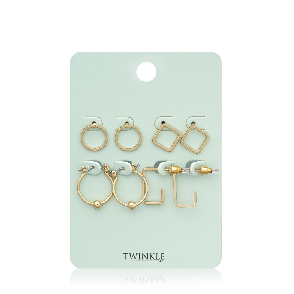 Серьги Twinkle " Modern Gold " 4 пары