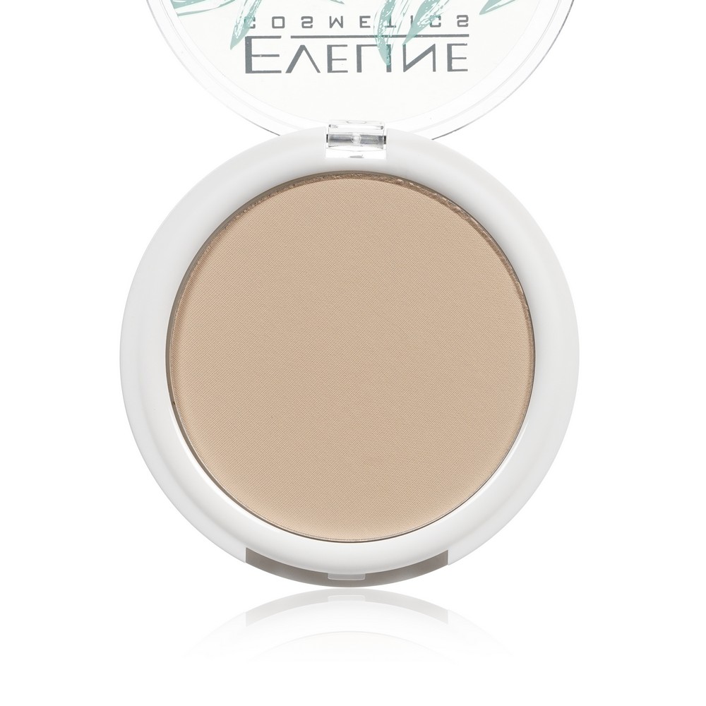 Пудра для лица Eveline Tea tree антибактериальная матирующая 003 Light beige 9г. Фото 5.