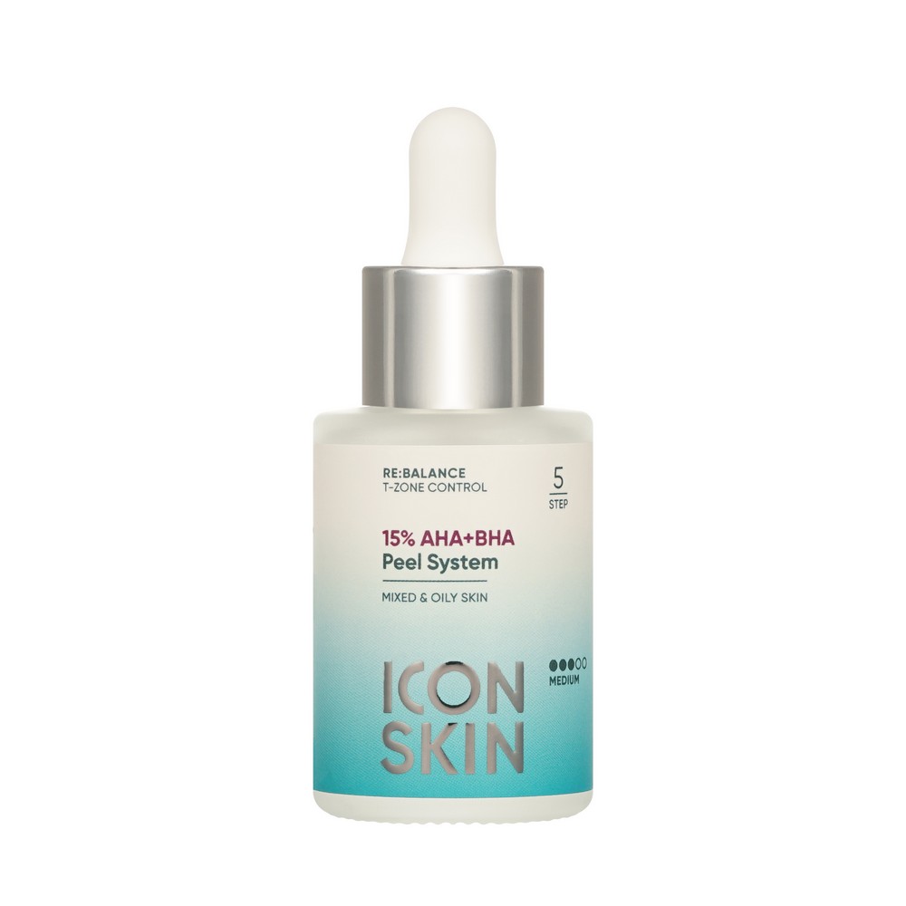 Пилинг для лица ICON SKIN Re:Balance 15% AHA+BHA Peel System 30мл. Фото 5.