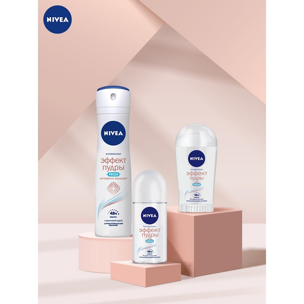 Женский дезодорант - антиперспирант NIVEA Эффект пудры " Fresh " антибактериальный комплекс 50мл. Фото 9.