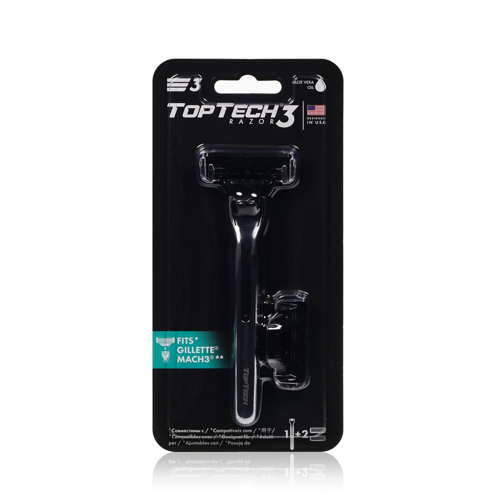 Мужской станок для бритья TopTech Razor 3 + 2 кассеты 3 лезвия