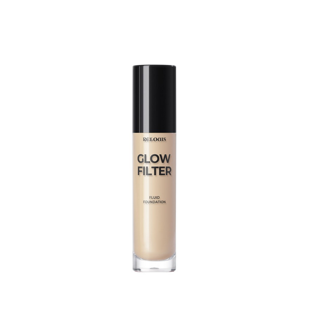 Сияющий тональный флюид для лица с эффектом "фильтра" Relouis Glow Filter Fluid Foundation 03 20г. Фото 1.