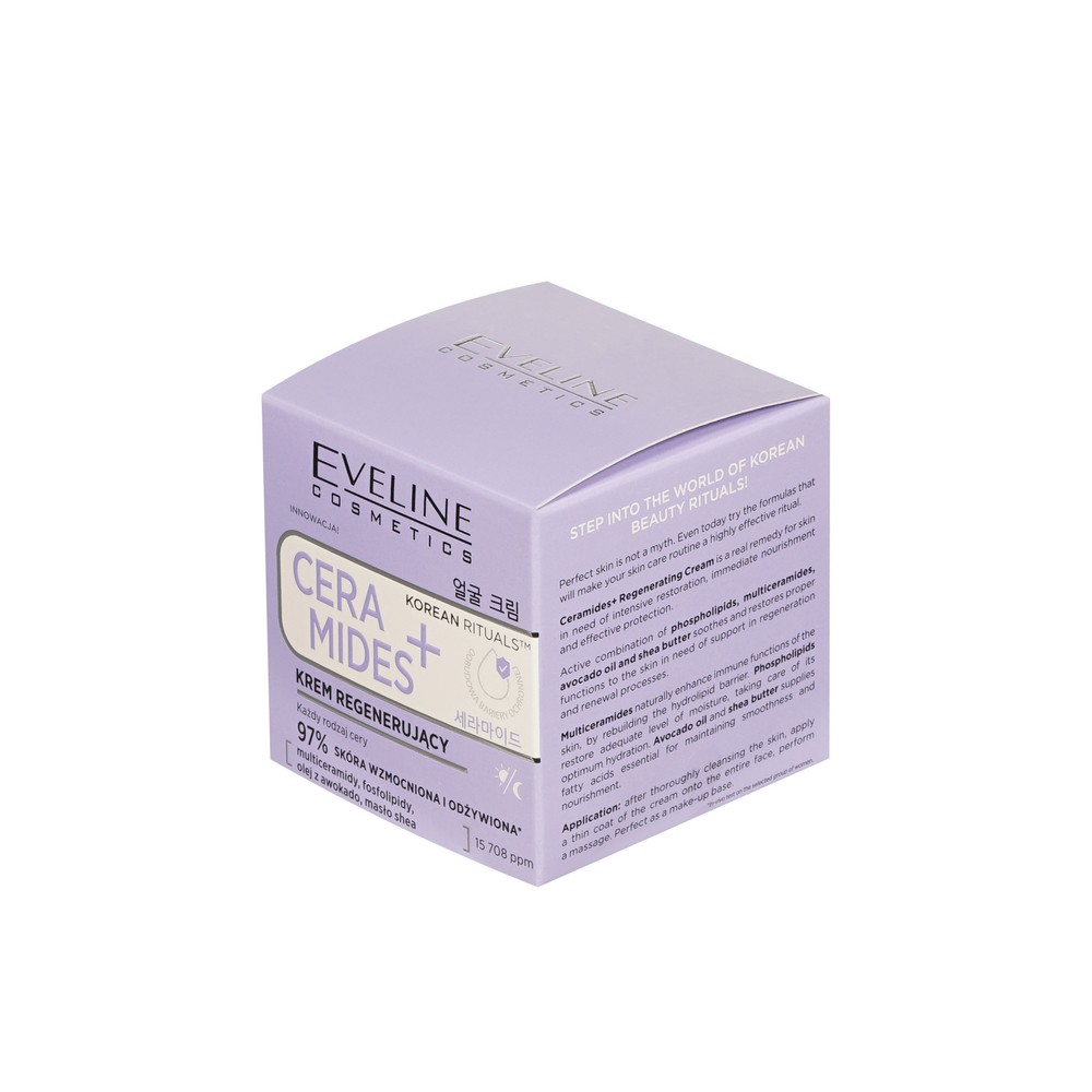Регенерирующий крем для всех типов кожи Eveline Korean rituals Ceramides+ 50мл. Фото 3.