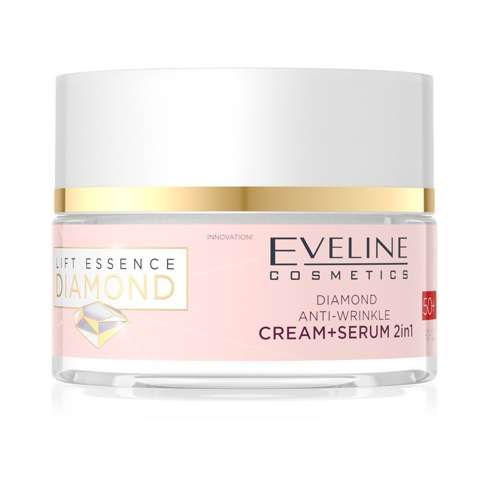 Бриллиантовый крем - сыворотка против морщин 2 в 1 Eveline Lift Essence Diamond 50+ 50мл. Фото 2.