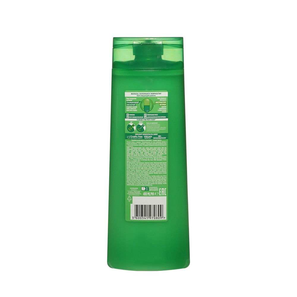 Шампунь Garnier Fructis Огуречная cвежесть для волос , склонных к жирности 400мл. Фото 3.