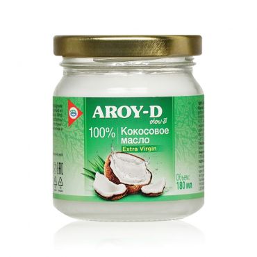 Кокосовое масло Aroy-D 100% Extra virgin 180мл.