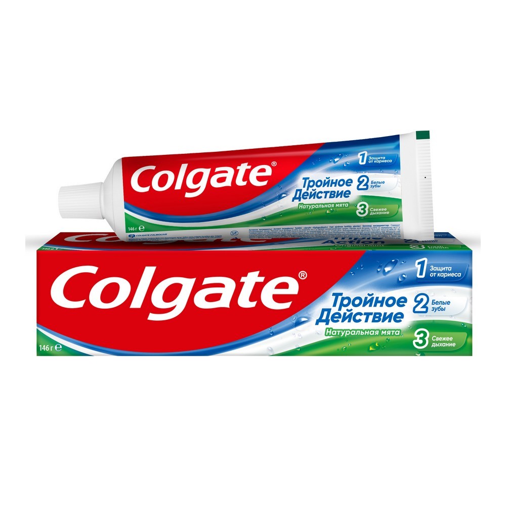 Зубная паста Colgate Тройное действие " Натуральная мята " 100мл. Фото 1.