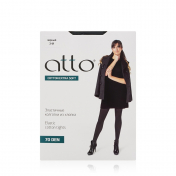 Женские хлопковые колготки Atto Cotton 70den Черный 3 размер.