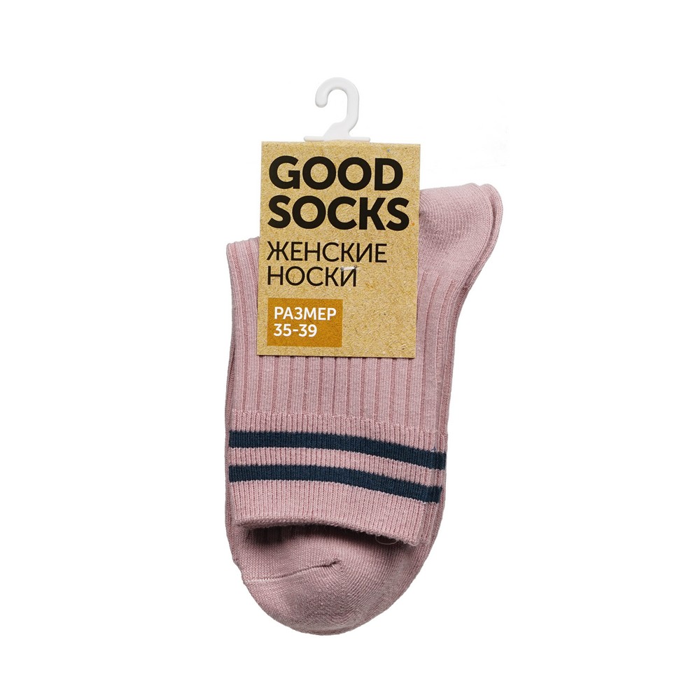 Женские однотонные носки Good Socks Лапша/Полоски Розовый р.35-39