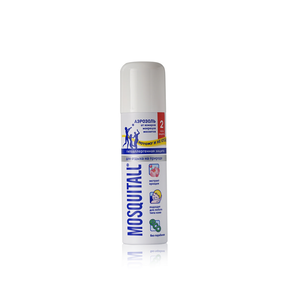 Аэрозоль от комаров Mosquitall " гипоаллергенная защита " 150мл. Фото 1.