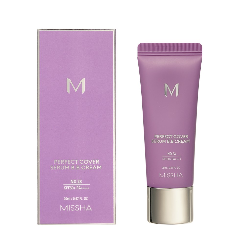 Тональный BB крем для лица Missha M Perfect Cover Serum с антивозрастной сывороткой SPF 50+ 23 20мл. Фото 1.