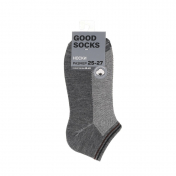 Мужские укороченные носки Good Socks серые с двумя полосками р.25-27.