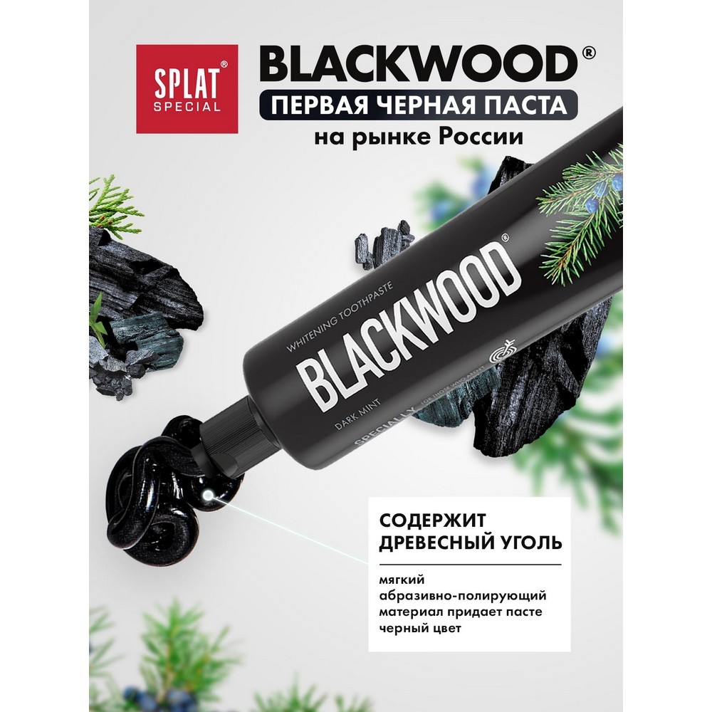 Зубная паста SPLAT Special отбеливающая " blackwood " 75мл. Фото 11.