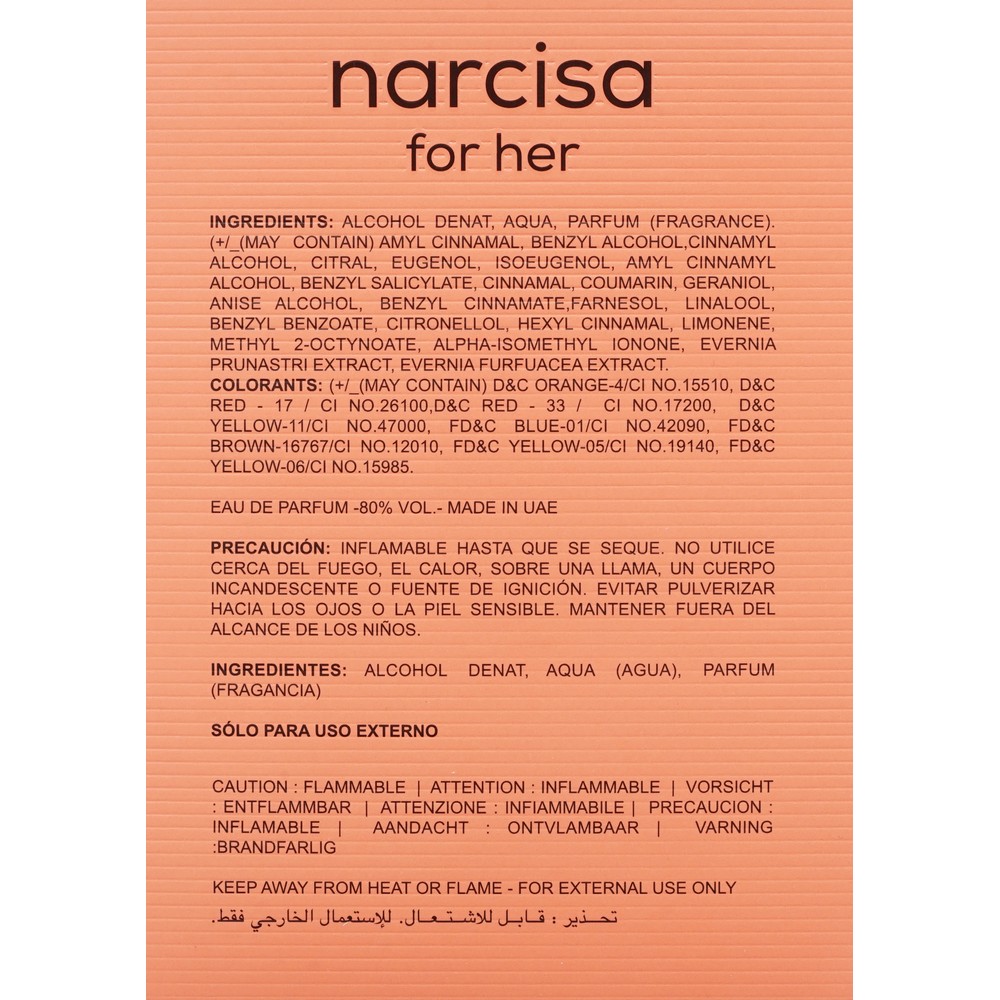 Женская парфюмерная вода Milestone Narcisa for her Amber 100мл Вид№5