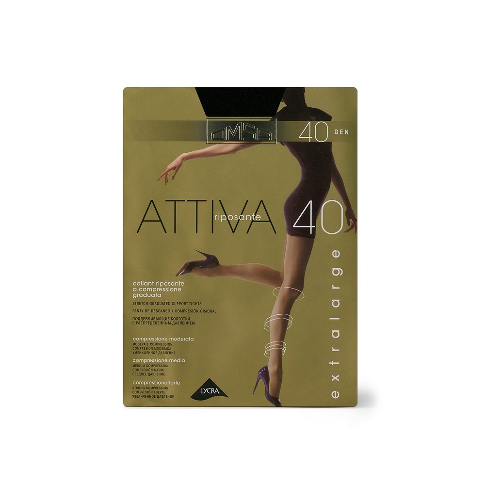 Женские колготки Omsa Attiva 40den Nero 6 размер. Фото 1.