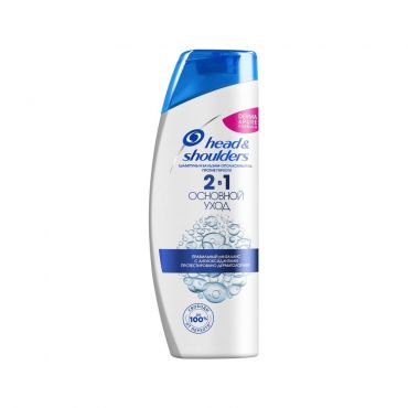 Шампунь и бальзам Head and Shoulders Основной уход - ополаскиватель против перхоти 2 в 1 для нормальных волос 400мл.