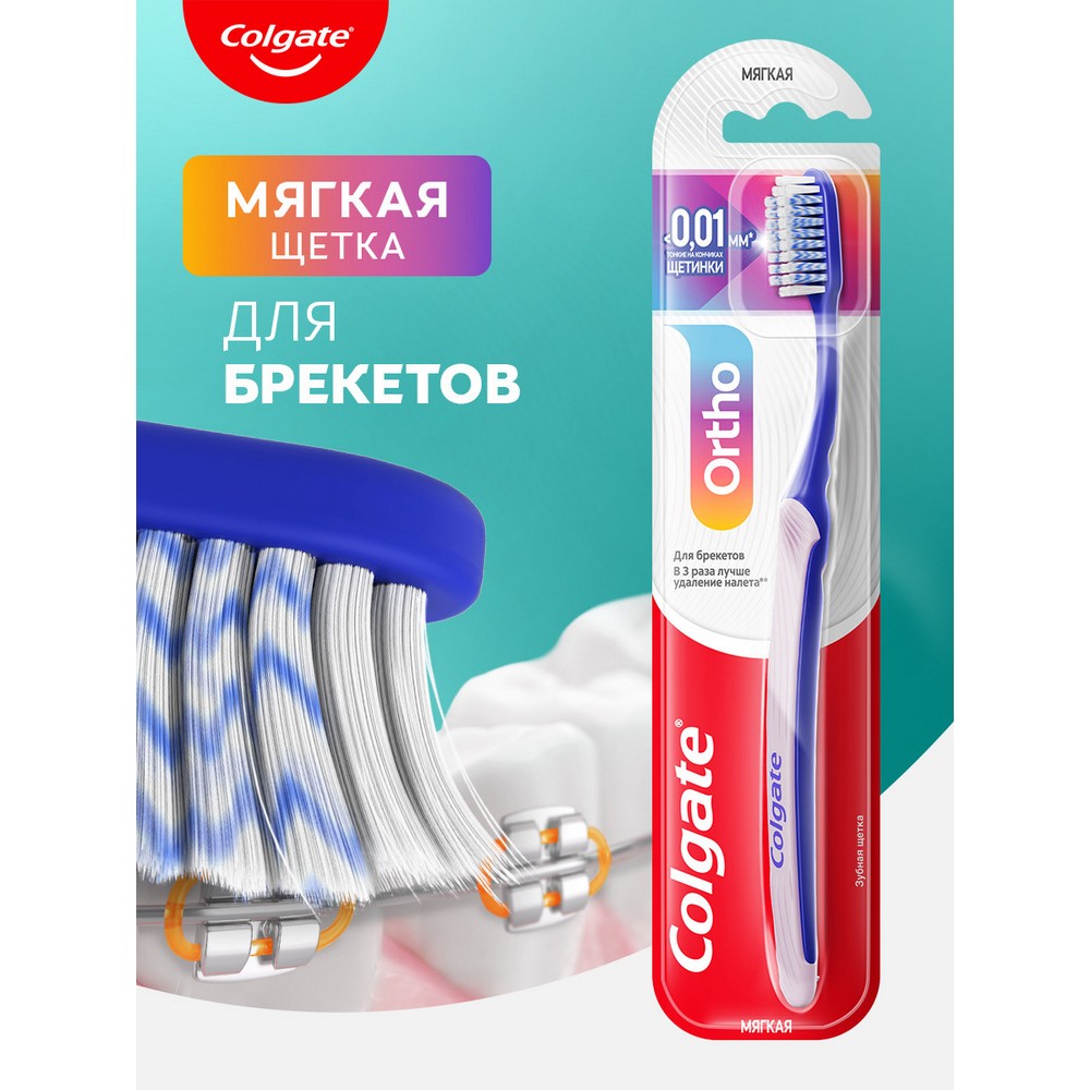 Зубная щетка для брекетов Colgate Ortho мягкая. Фото 4.