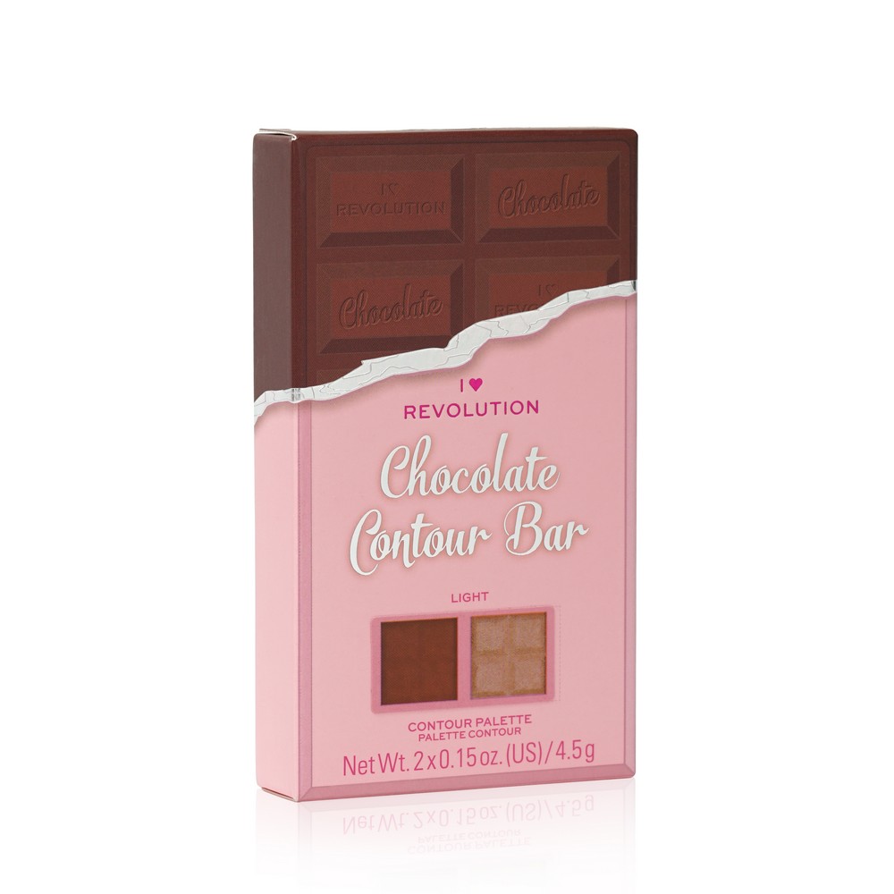 Палетка для лица ( Бронзер + хайлайтер ) I Heart Revolution Chocolate Contour Bar , Light , 9г. Фото 1.