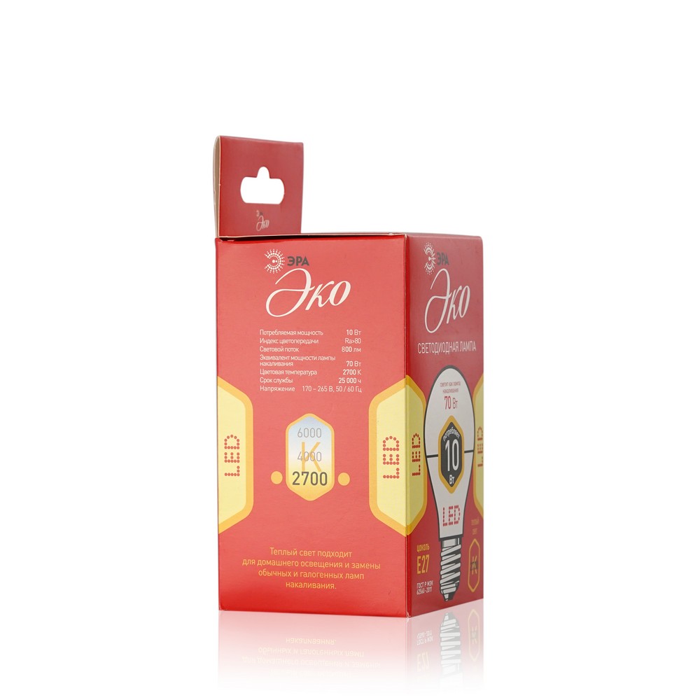 Лампа Eco LED Эра A60-10W-827-E27 Грушевидная. Фото 5.