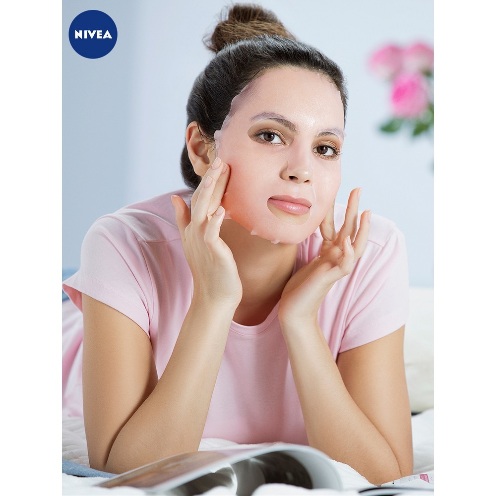Гиалуроновая тканевая маска для лица NIVEA Organic rose " гиалуроновая кислота и органическая розовая вода " 30г. Фото 5.