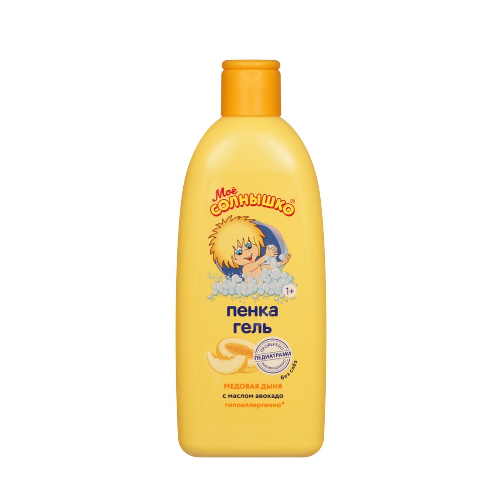 Детская пенка - гель для купания Моё Солнышко Медовая дыня 1+ 400мл. Фото 1.