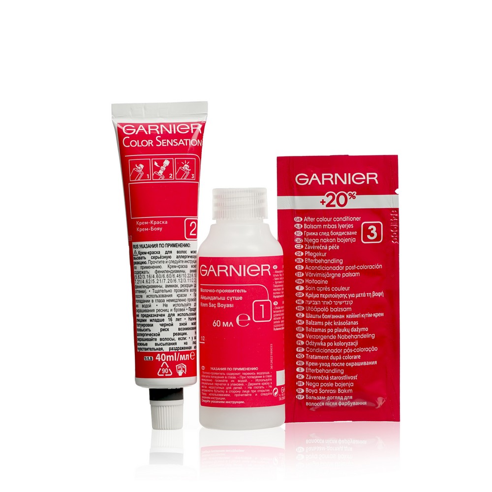 Стойкая крем - краска для волос Garnier Color Sensation с эссенцией розы 6.2 Кристально розовый блонд 112мл. Фото 4.