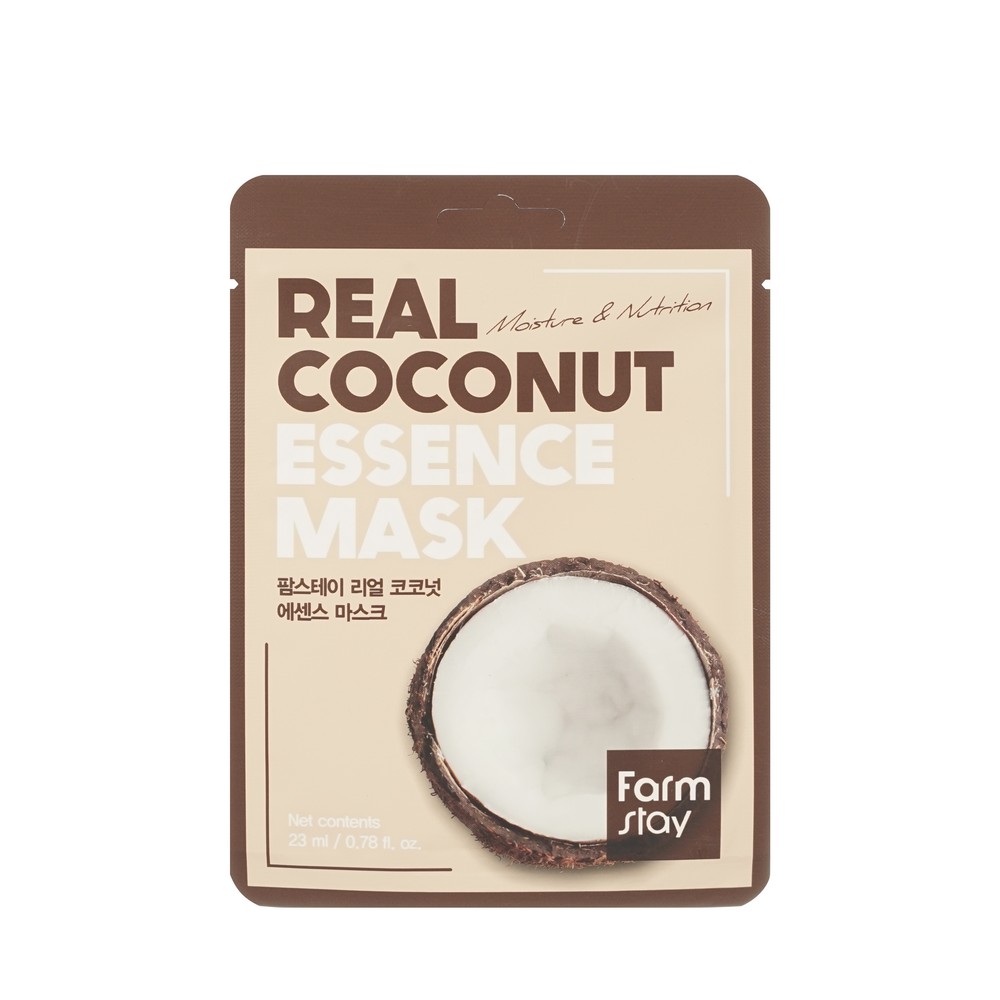 Тканевая маска для лица с экстрактом кокоса FarmStay Real Coconut 23мл. Фото 1.
