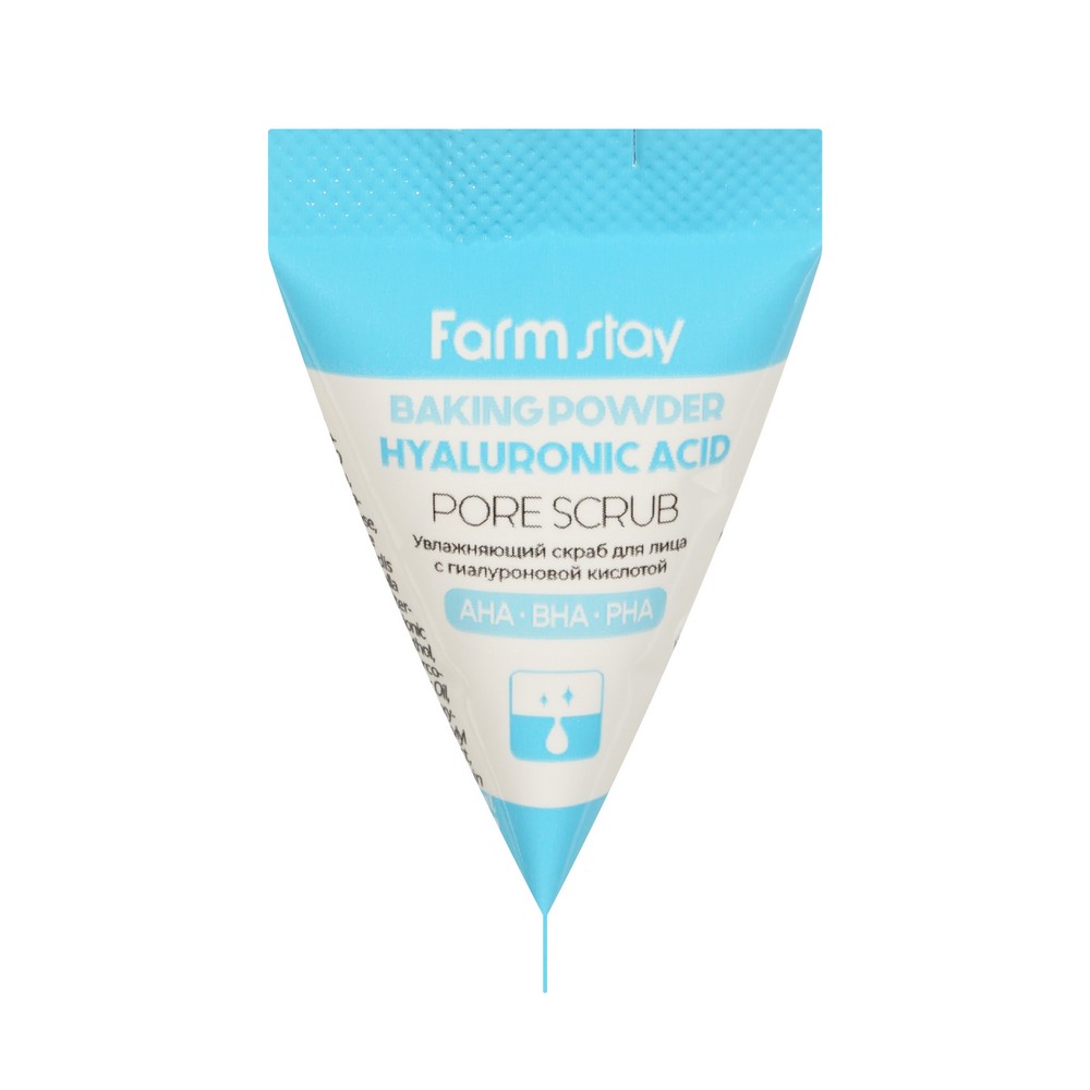 Увлажняющий скраб для лица с гиалуроновой кислотой FarmStay Baking Powder Hyaluronic Acid Pore Scrub 7г. Фото 1.