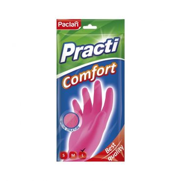 Перчатки резиновые особо прочные Paclan Practi Comfort L розовые.