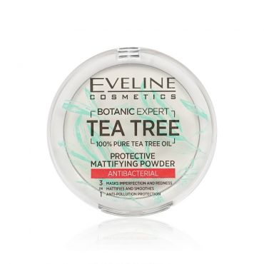 Пудра для лица Eveline Tea tree антибактериальная матирующая 001 Прозрачный 9г.