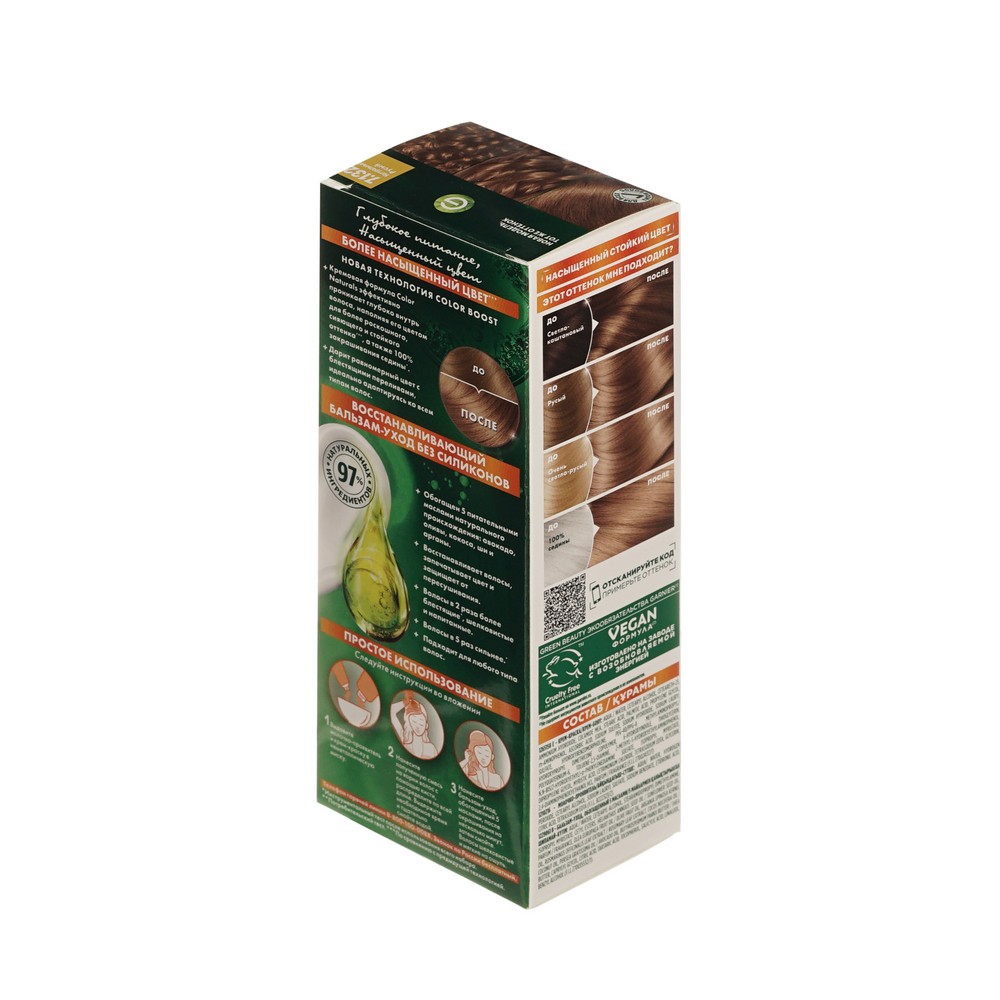 Крем - краска Garnier Color Naturals стойкая питательная для волос 7.132 Натуральный русый 110мл. Фото 3.