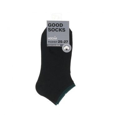 Мужские укороченные носки Good Socks черные с полоской р.25-27.