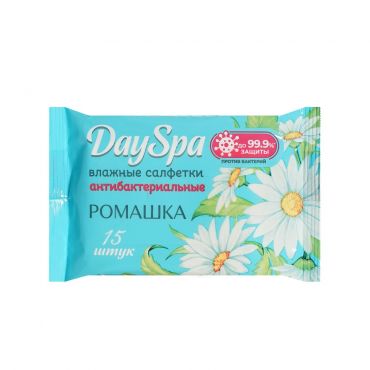 Влажные антибактериальные салфетки Day Spa " ромашка " 15шт.