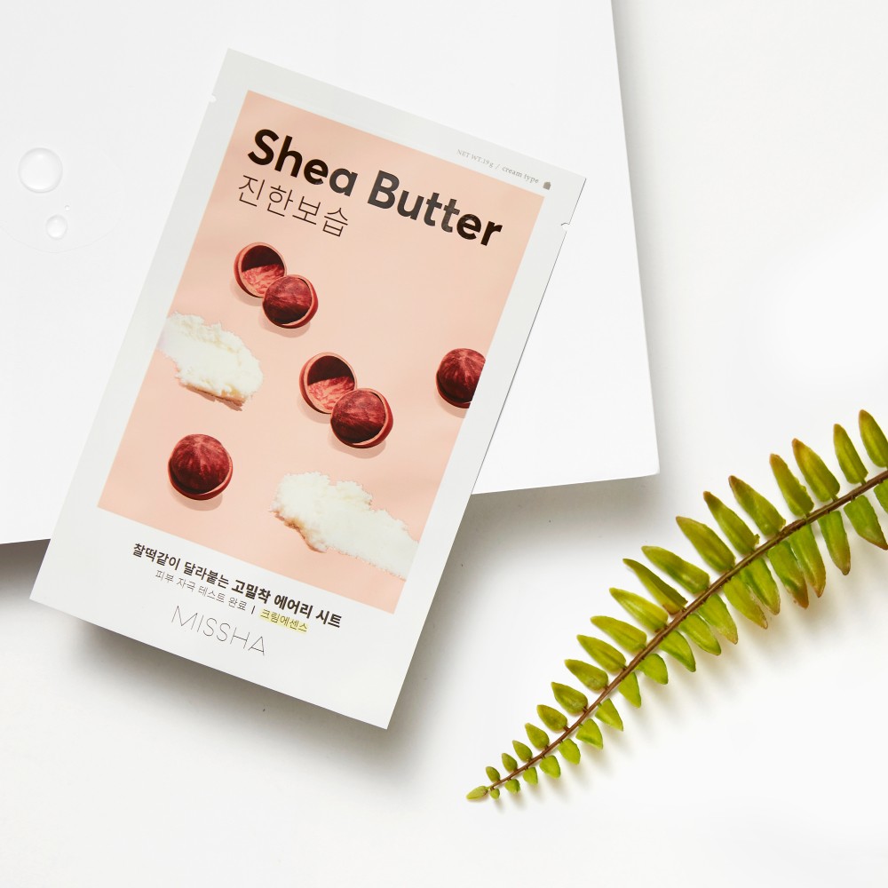 Увлажняющая маска для сухой кожи Missha Shea Butter с маслом Ши 19г. Фото 6.