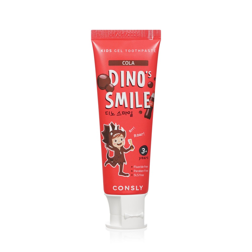 Детская гелевая зубная паста Consly Dino's Smile Cola со вкусом колы 3+ 60г. Фото 2.