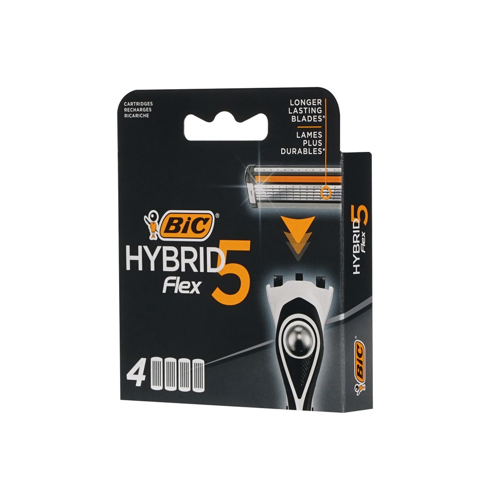 Сменные кассеты для бритья Bic Flex 5 Hybrid 4шт. Фото 3.