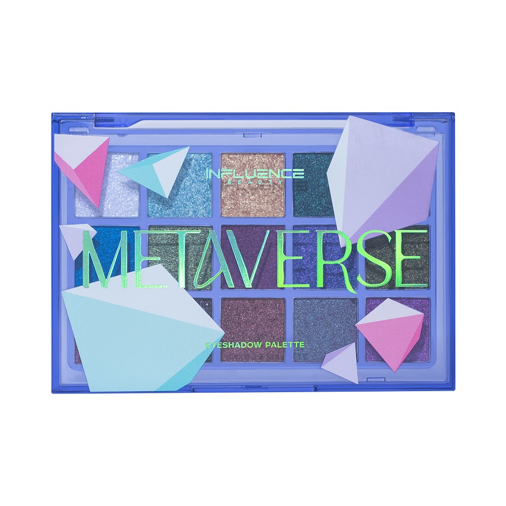 Палетка теней для век Influence Beauty Metaverse 15 оттенков 18,77г. Фото 1.