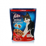 Сухой корм для кошек Felix Двойная вкуснятина " С мясом " 600г.