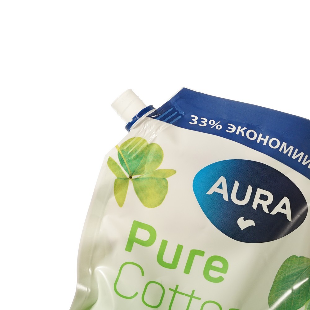 Жидкое мыло для рук и тела Aura Pure Cotton Хлопок и луговые травы 850мл. Фото 3.