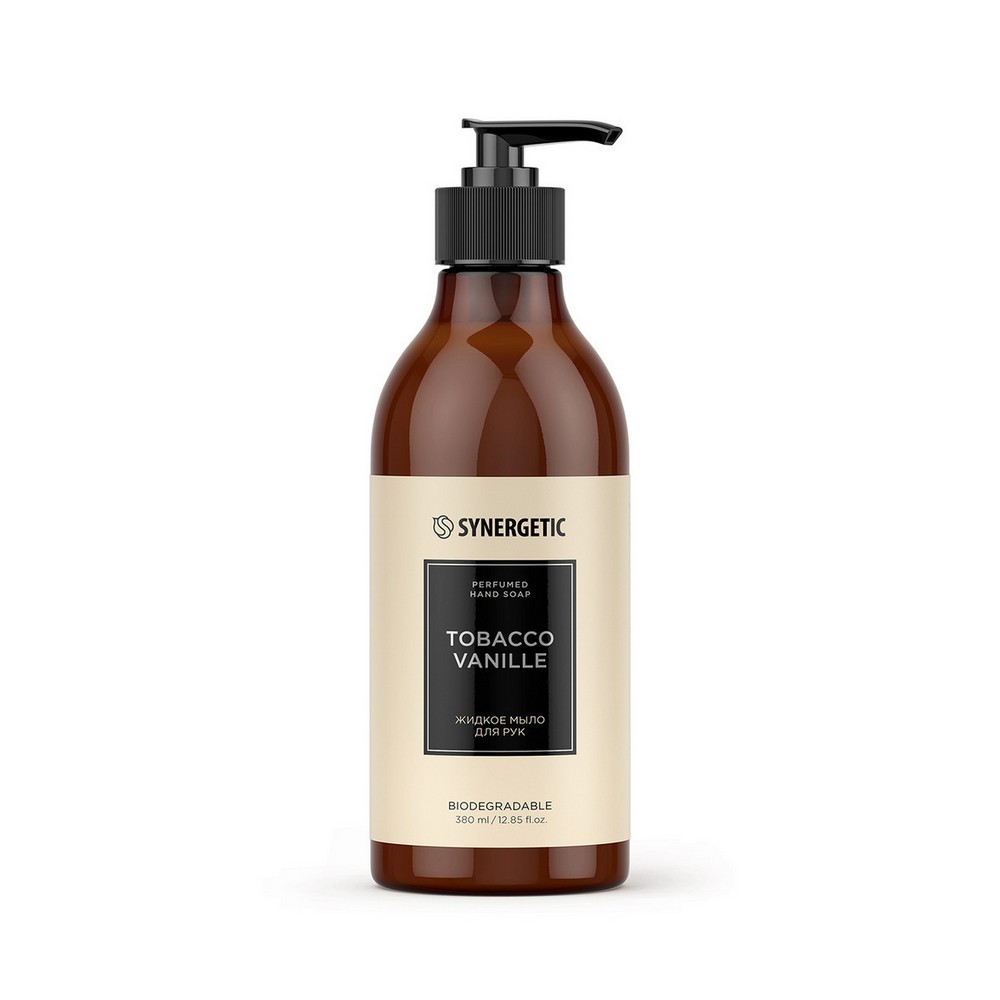 Парфюмированное жидкое мыло для рук Synergetic Tobacco Vanille 380мл. Фото 1.