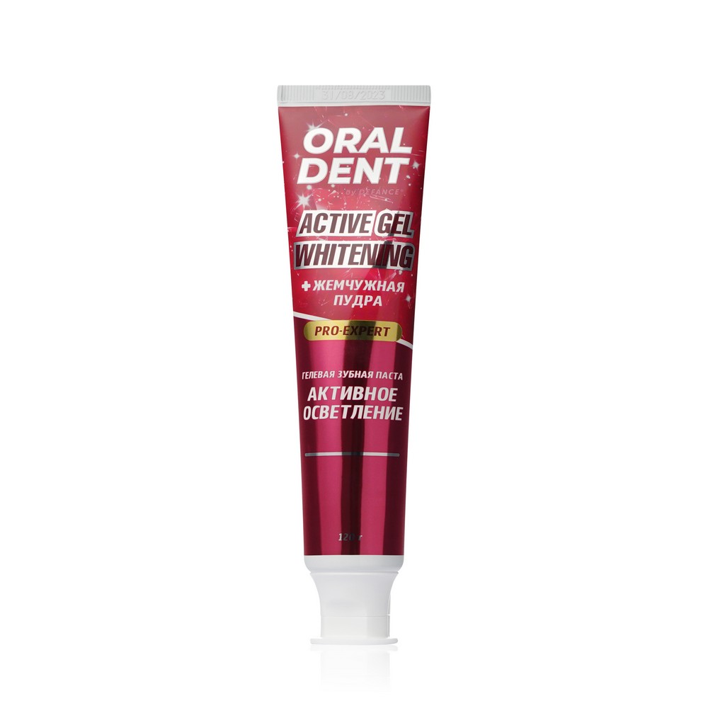 Отбеливающая гелевая зубная паста Defance Oraldent " Active Gel Whitening " 120г. Фото 4.