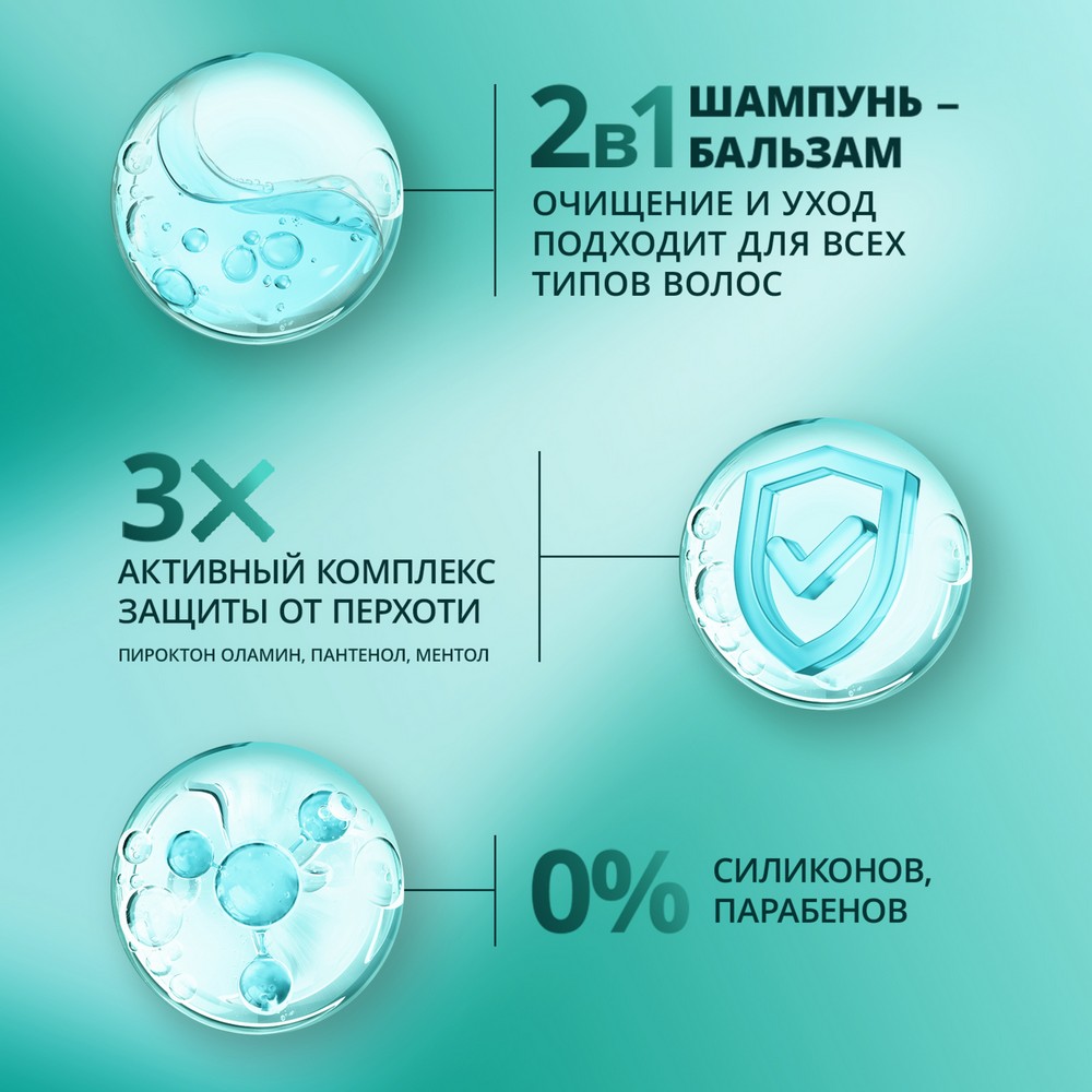 Мужской шампунь - бальзам 2 в 1 Шаума Men Защита от перхоти 370мл. Фото 9.