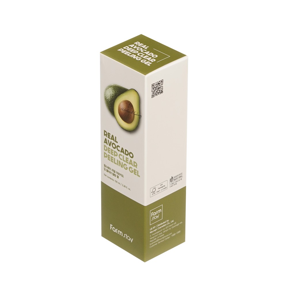 Отшелушивающий гель - скатка для лица с экстрактом авокадо FarmStay Real Avocado Tea Deep Clear Peeling Gel 100мл. Фото 2.