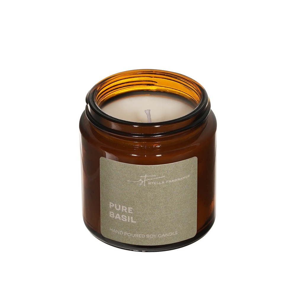 Свеча ароматическая Stella Fragrance Pure basil 90г. Фото 4.