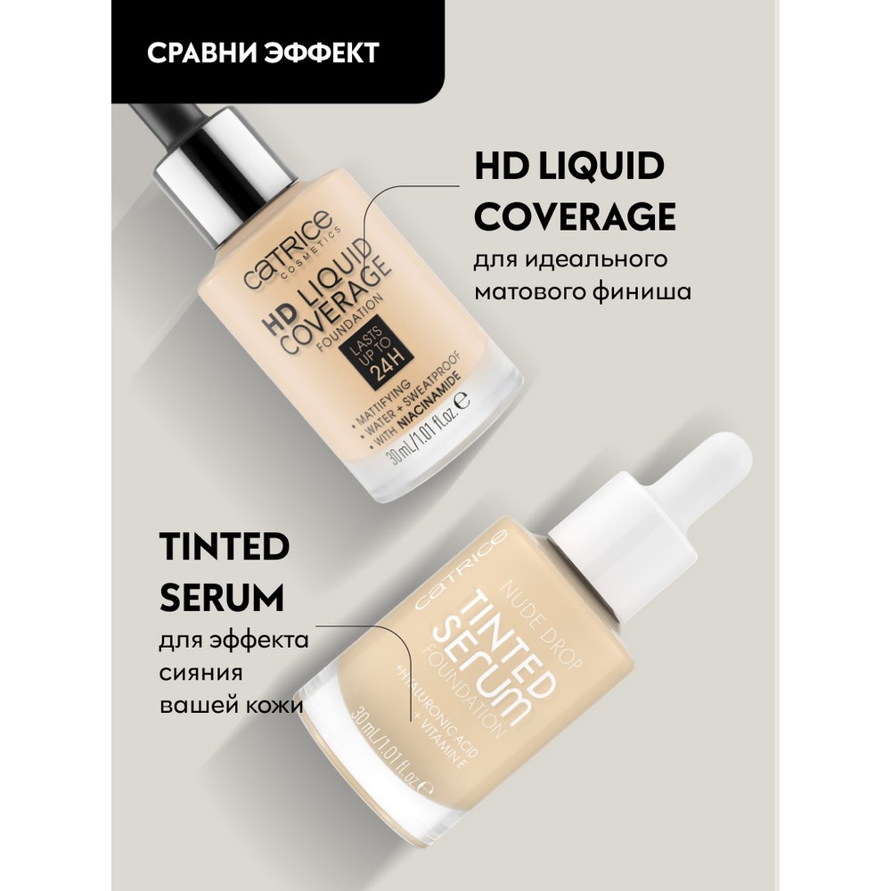 Тональный крем для лица Catrice HD Liquid Coverage Foundation 030 30мл. Фото 8.