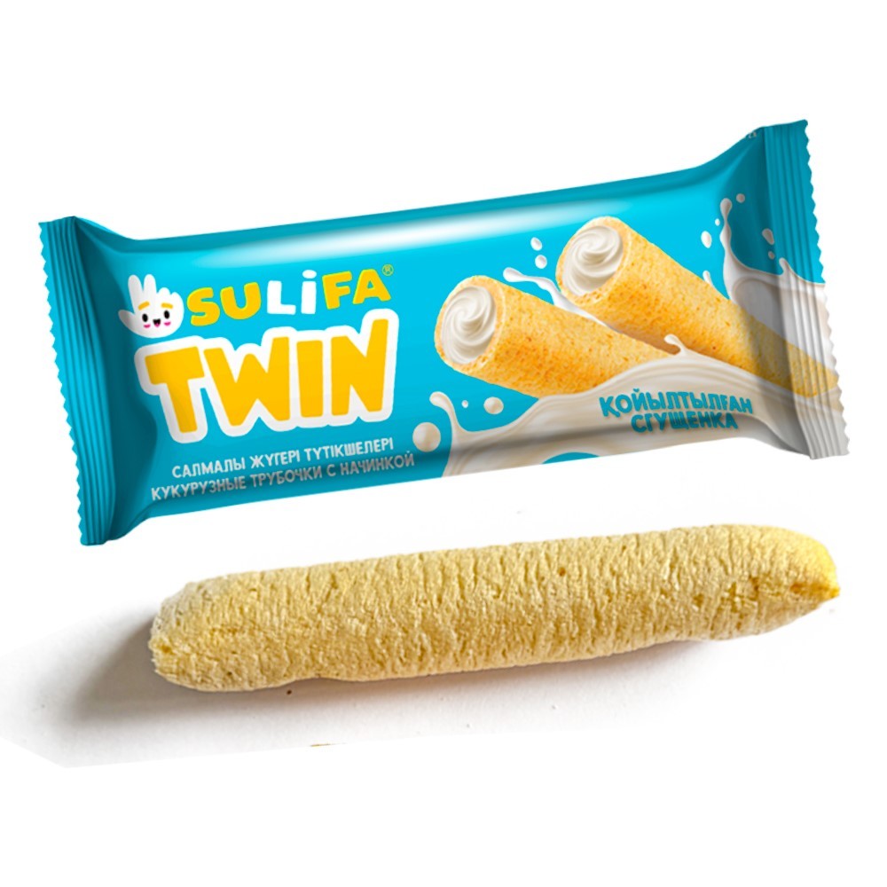 Кукурузные трубочки со вкусом сгущенного молока Sulfia Twin 18г. Фото 2.